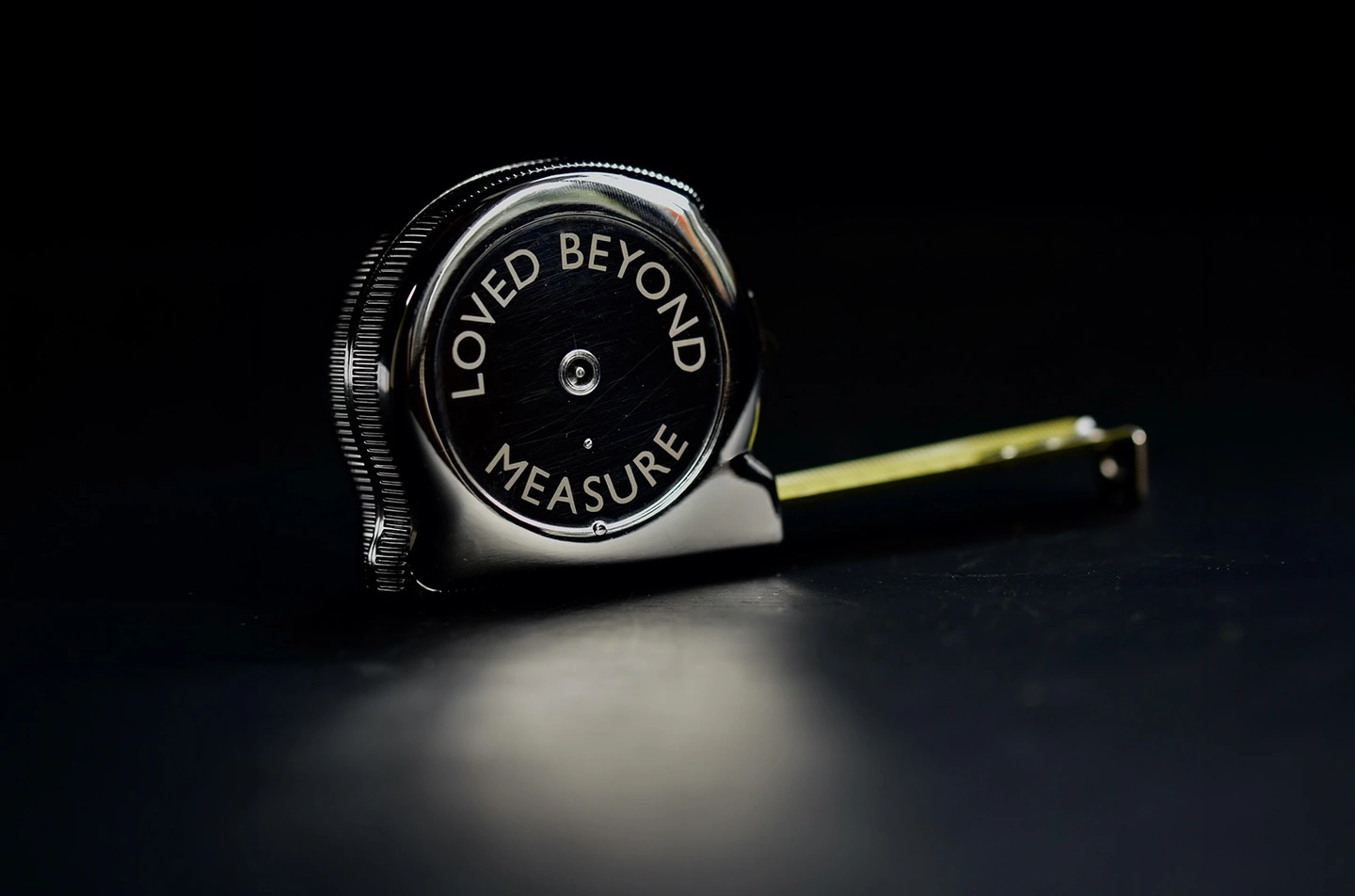Loved beyond measure etched tape measure