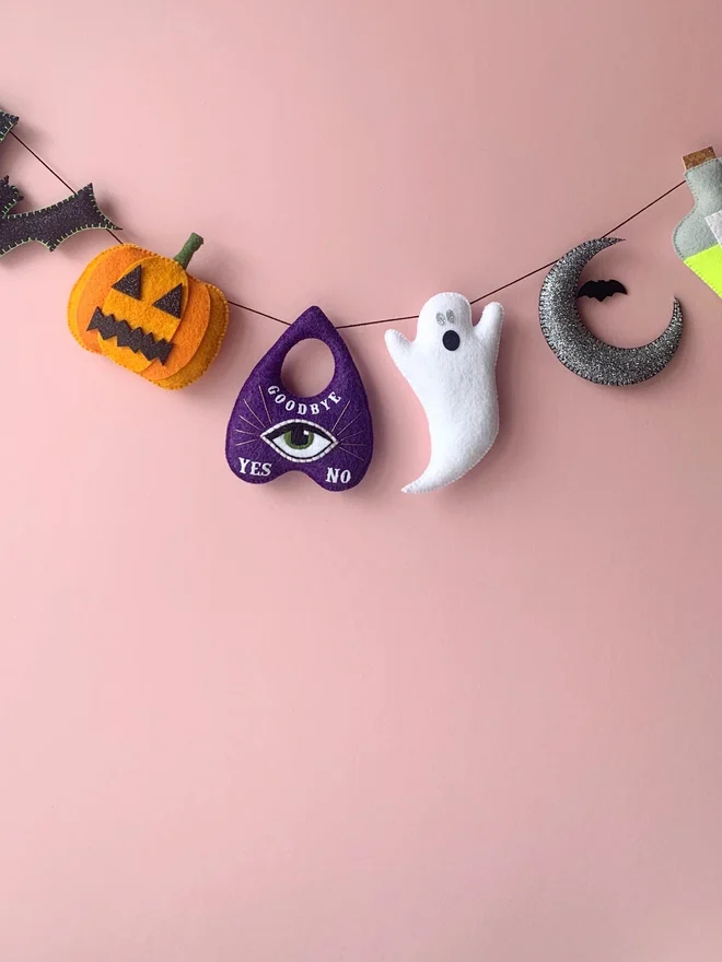 Handmade Embroidered Halloween Bunting/ Garland