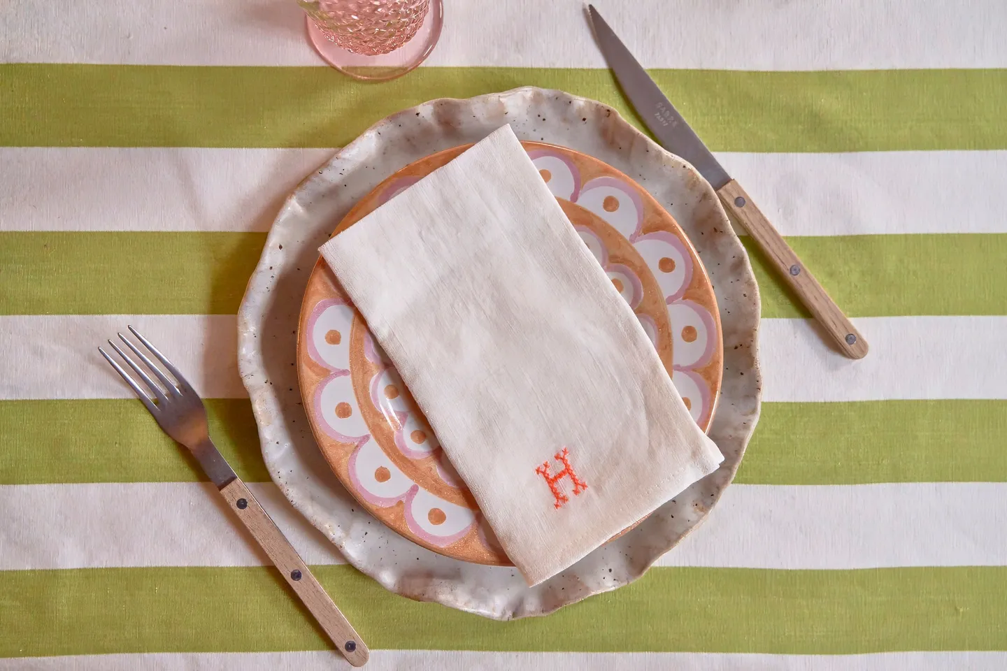 Personalised embroidered napkin