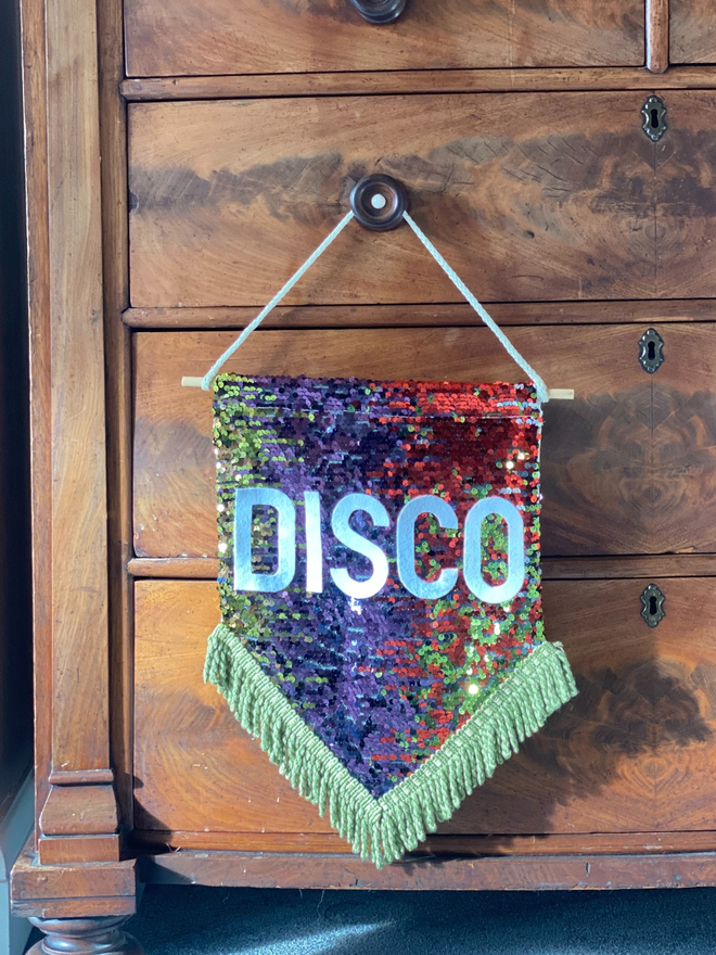 disco sequin wall hanging