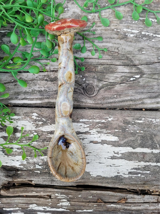 Ceramic Toadstool Mushroom Spoon
