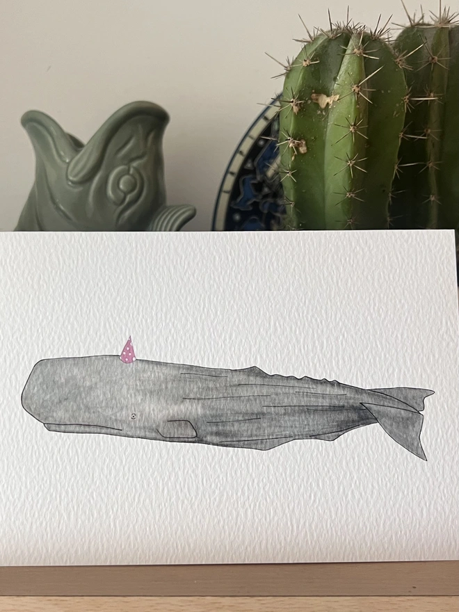 Party Sperm Whale Card