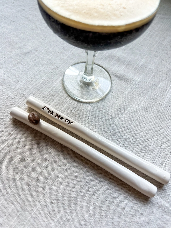 Espresso martini ceramic straws