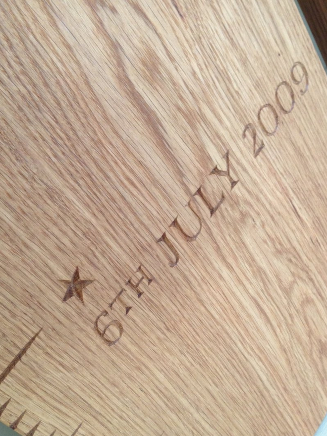 Personalised Oak Height Chart