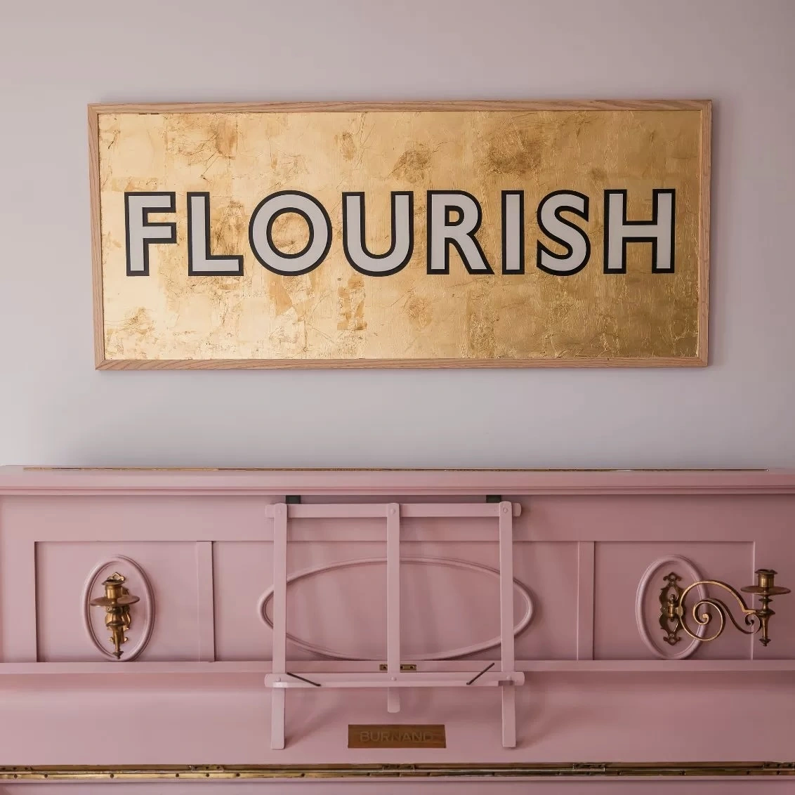 Flourish gold leaf sign