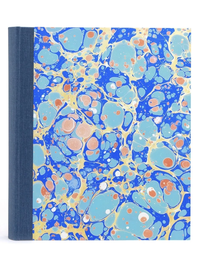 Marbled Photo Album - Blue, Gold & Copper
