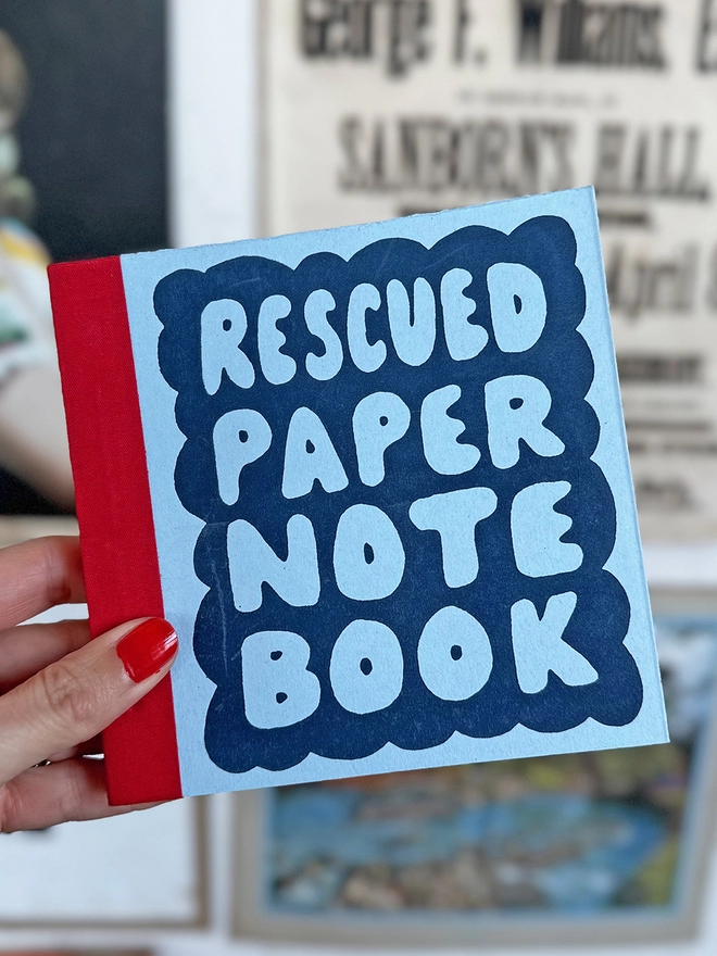 Blue rescued paper notebook