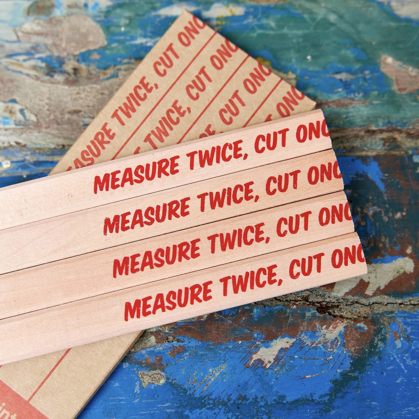 Measure twice cut once witty pencils