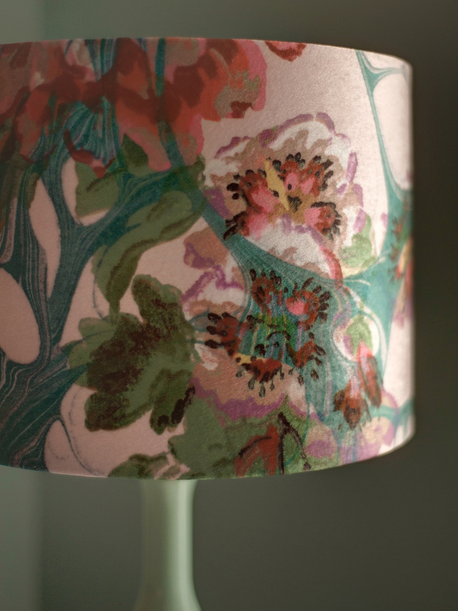 floral velvet handmade lampshade