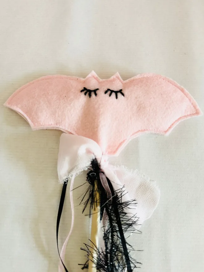 Bat wand Halloween wand felt wand embroidered wand Halloween decoration Halloween gift Halloween dress up fancy dress kids 