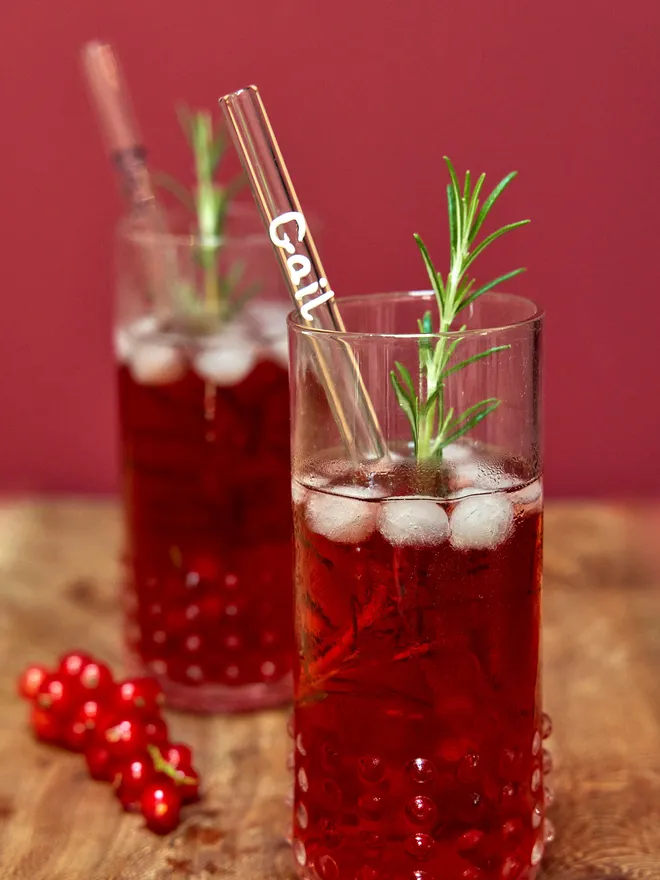 Personalised glass drinking straw