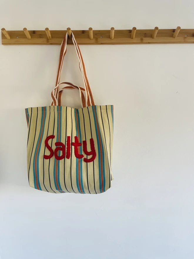 Embroidered Sweet n Salty Market Tote Bag