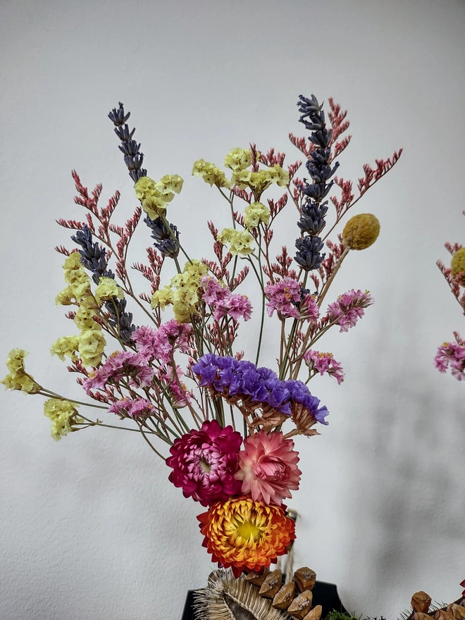 Handcrafted Dried Flower 'Rainbow Mini' Deer Wall Hanging