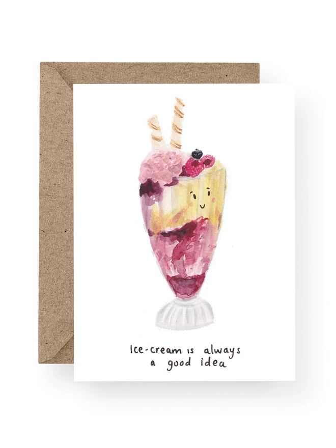Ice Cream Sundae Multi Occasion Greeting Card 