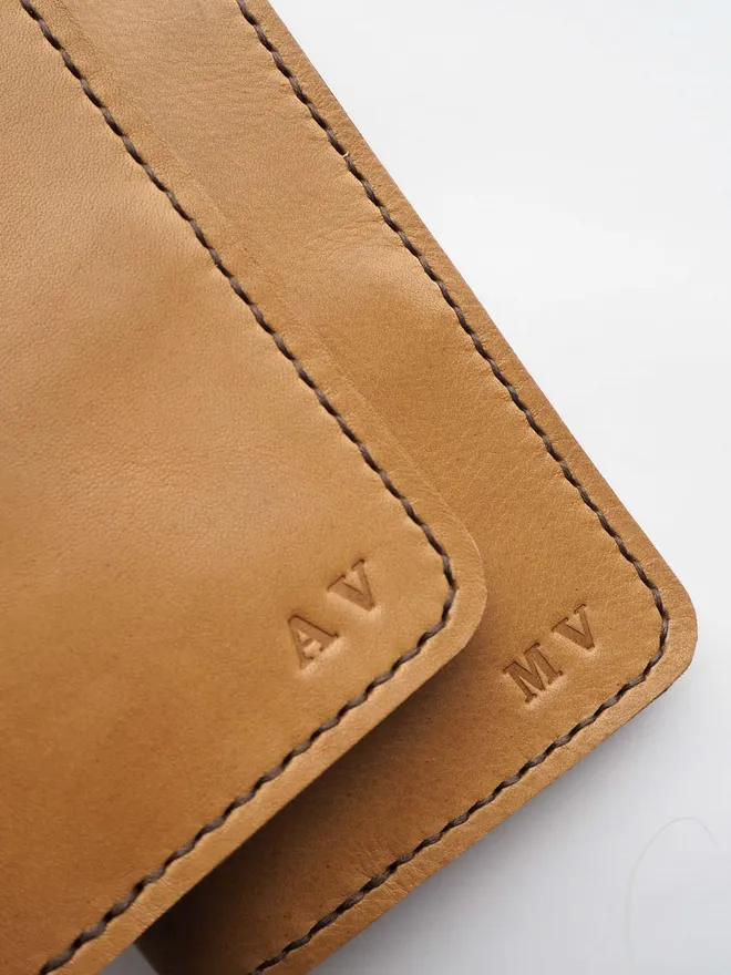 personalised leather passport sleeves