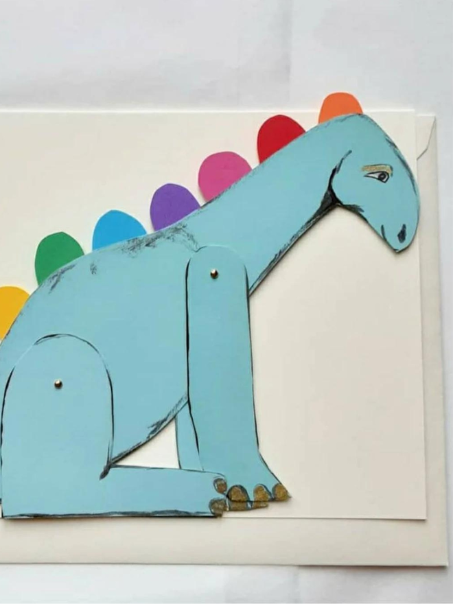 customisable hand painted dinosaur card