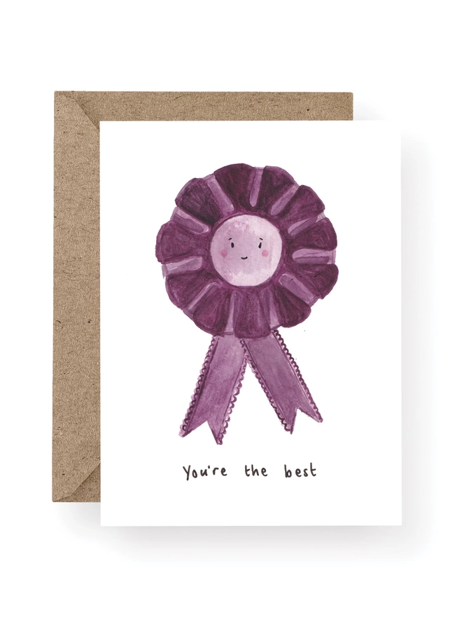 You're the Best Rosette Congratulations Greeting Card 
