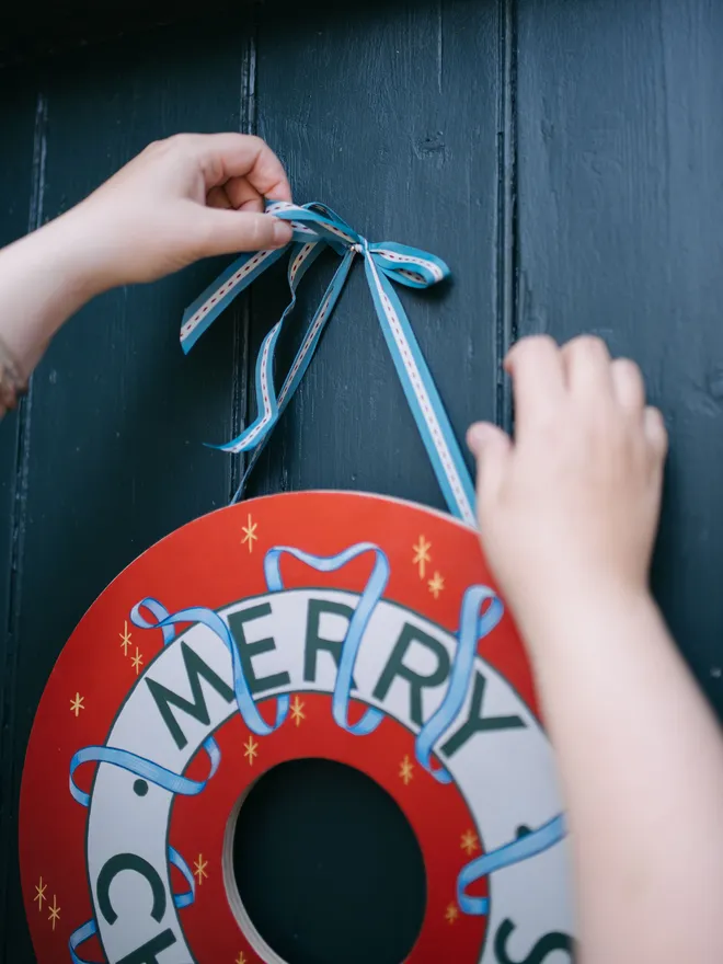 Merry Christmas wooden wreath