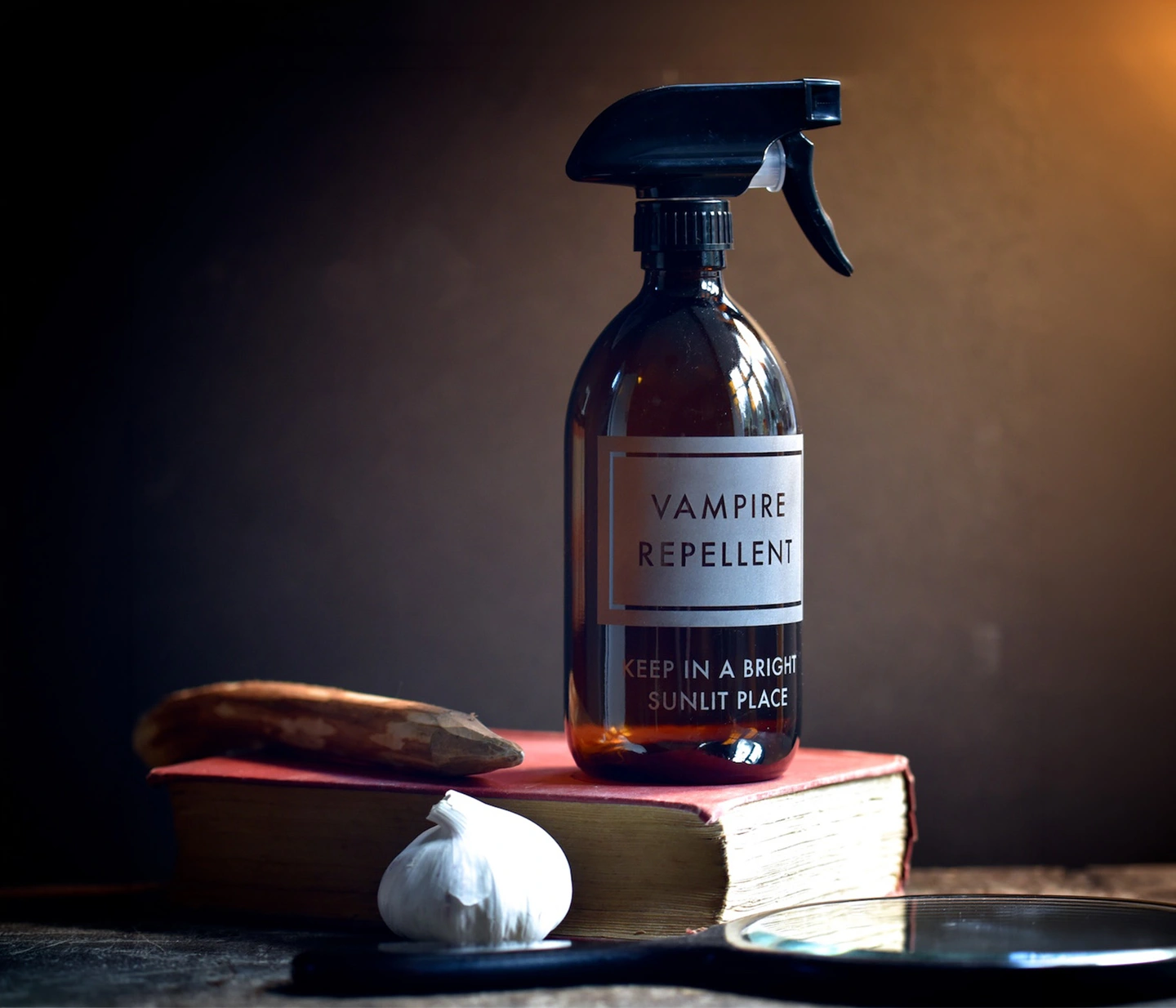 Vampire's repellent etched bottle