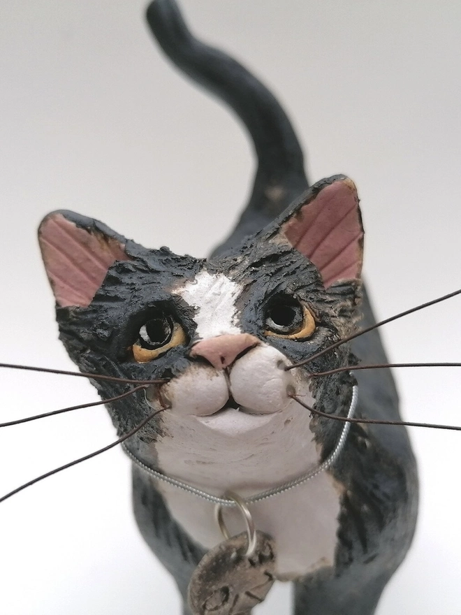 Personalised Ceramic Standing Cat Sculpture