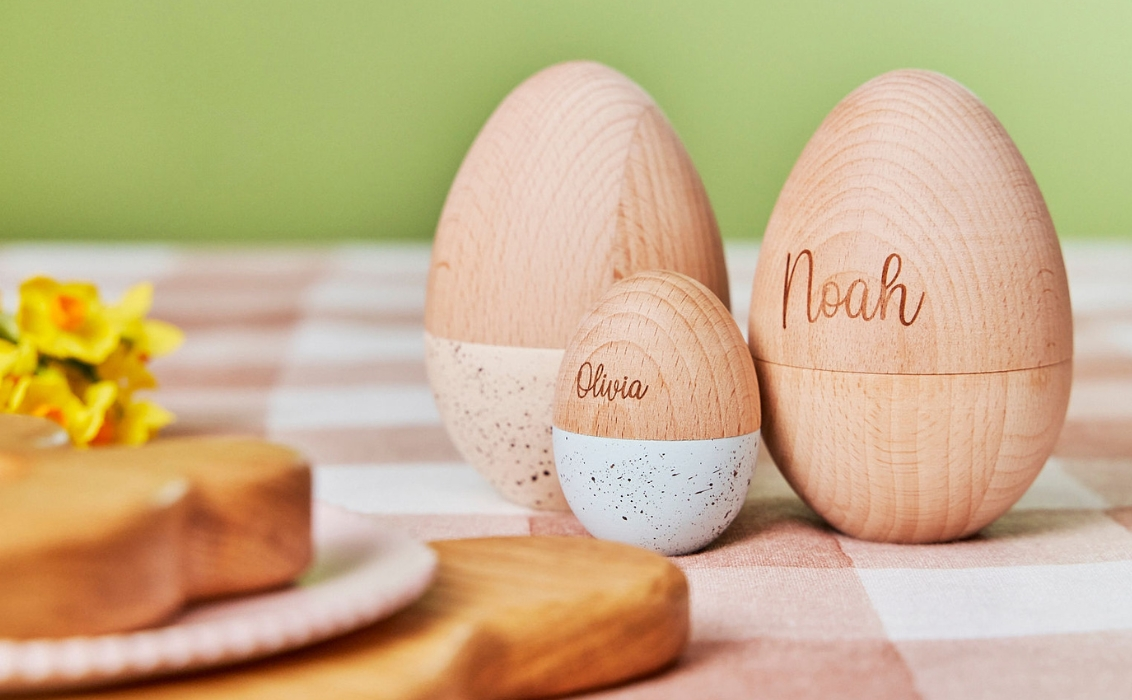 Wooden easter eggs
