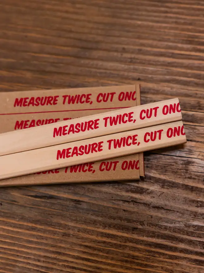 Measure twice cut once set of carpenter's pencils