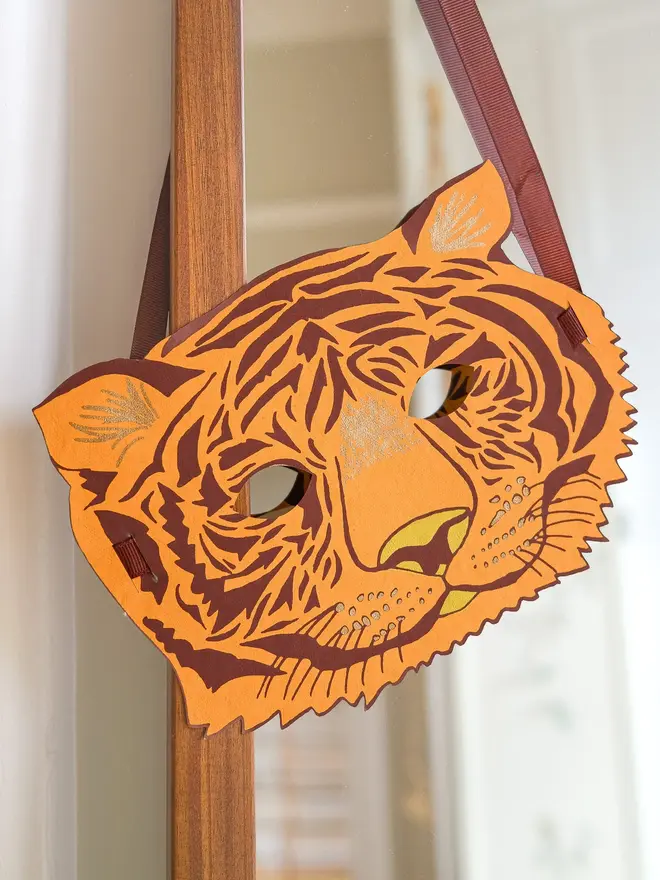 tiger screen print animal fancy dress mask