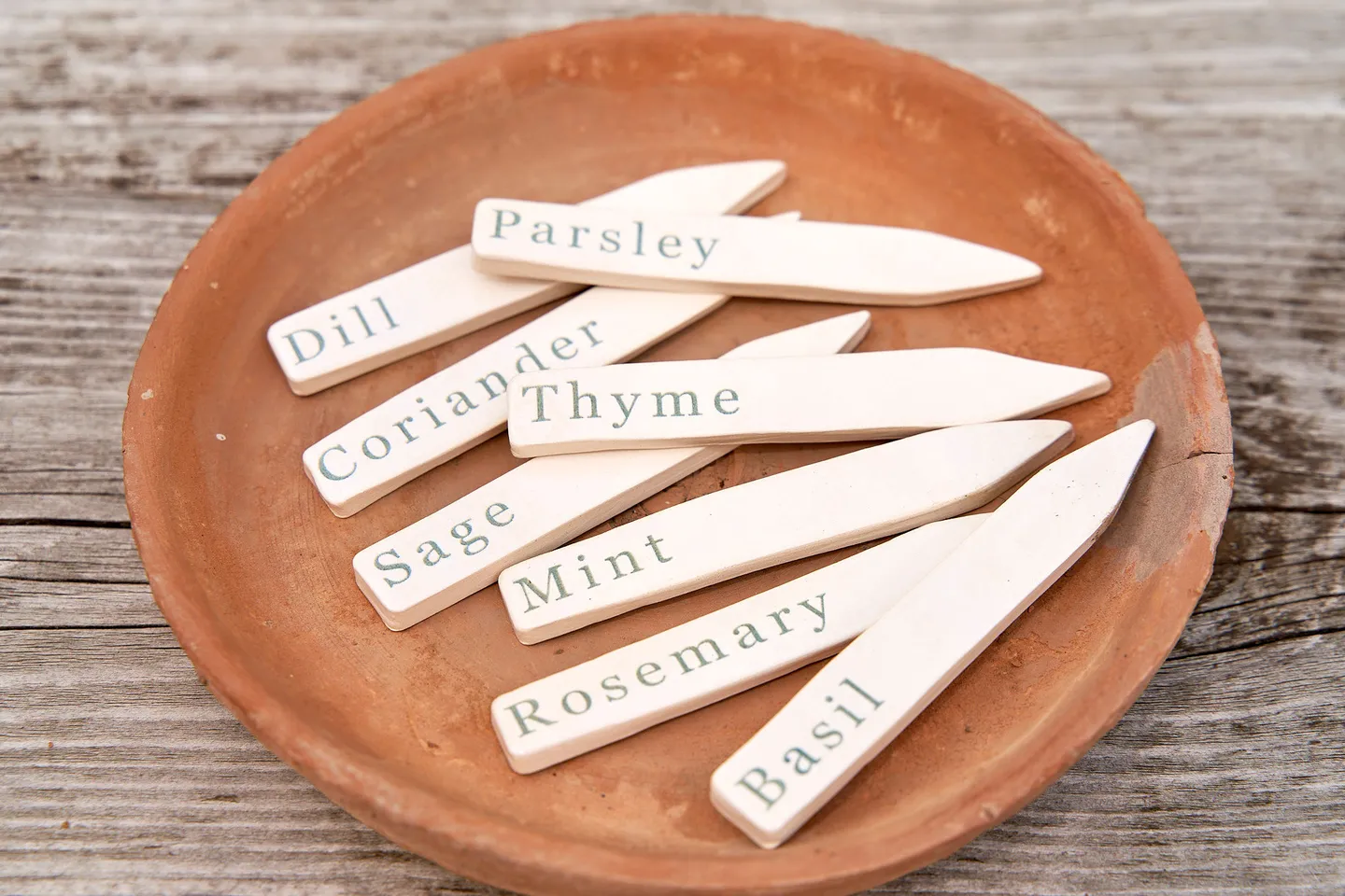 Ceramic herb labels