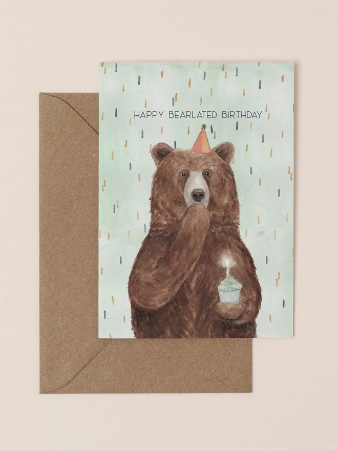 'Happy Bearlated Birthday' Birthday Card