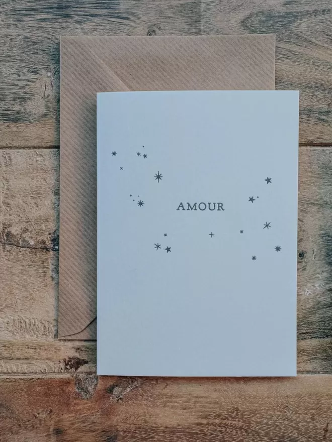 Amour Love Letterpress card