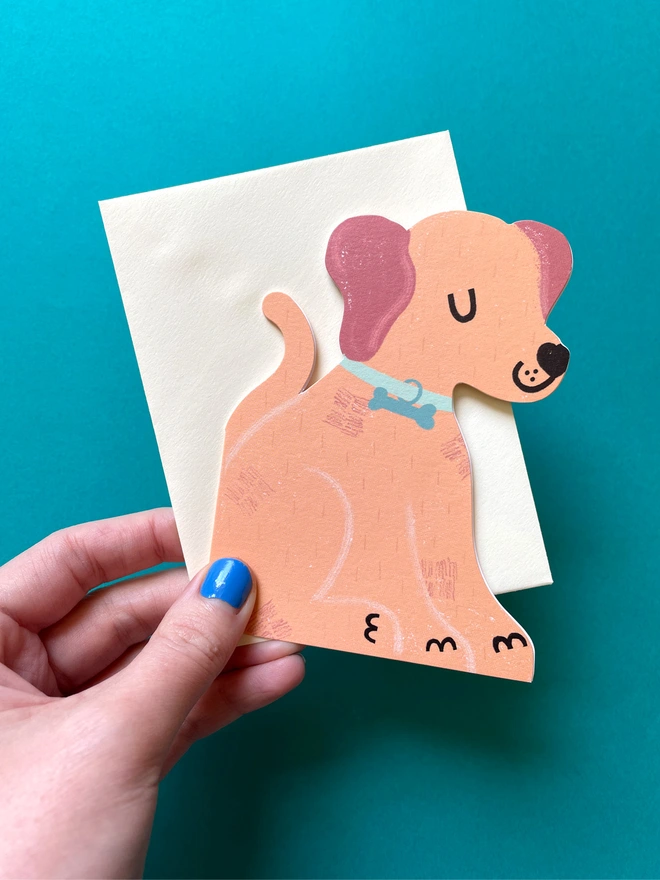 Cute Mini Labrador Puppy Greeting Card For Dog Lovers Detail | Raspberry Blossom