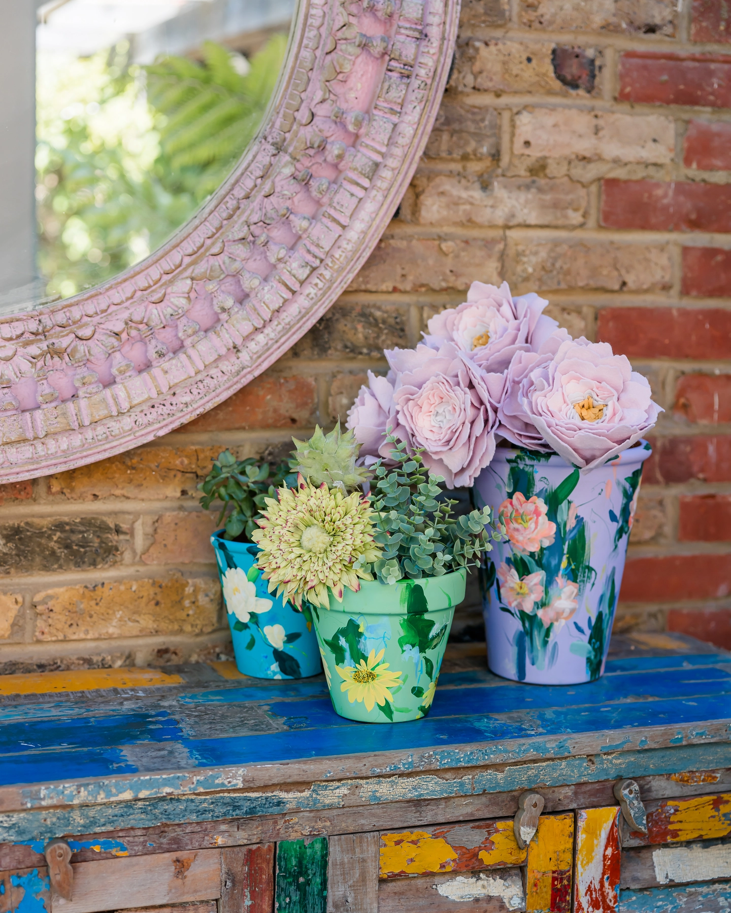 Hand painted plant pots