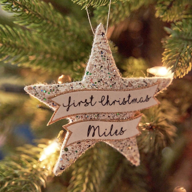 First Christmas star decoration
