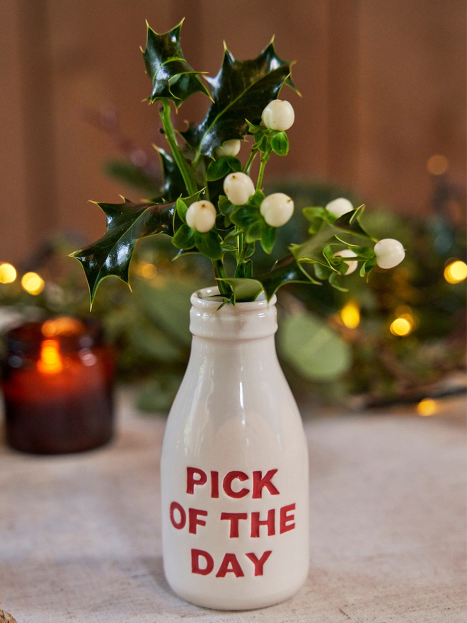 Handmade ceramic pick of the day flower vase