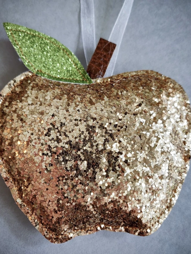 Hanging Glitter Apple Personalised Teacher Gift