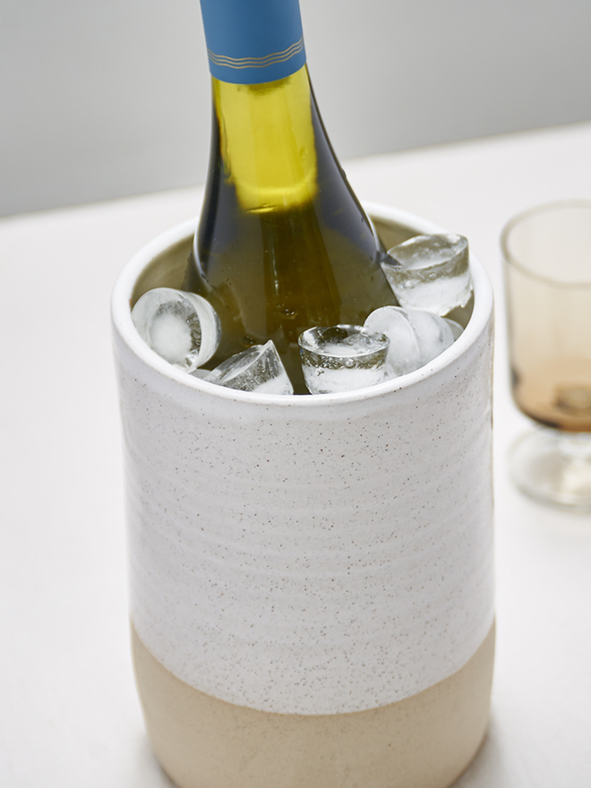 White Ceramic Wine Cooler