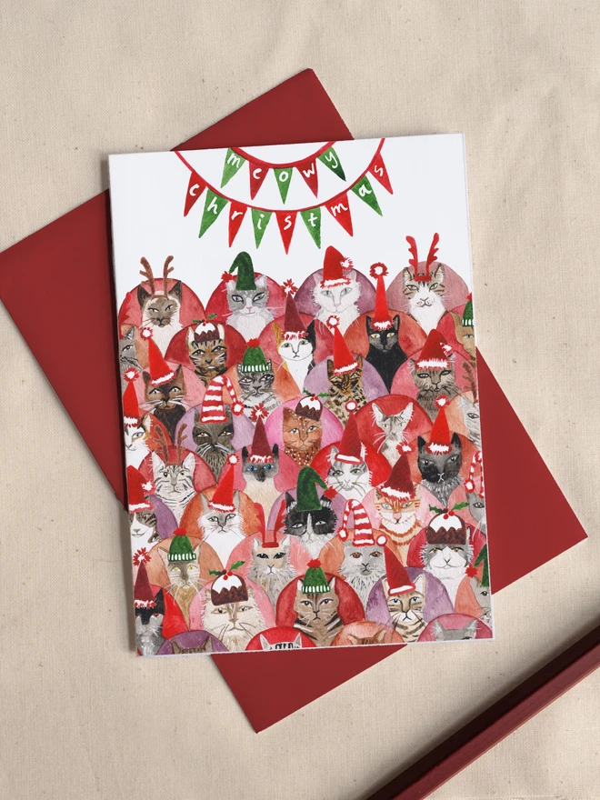 Meowy Christmas – Festive Cats Greetings Card