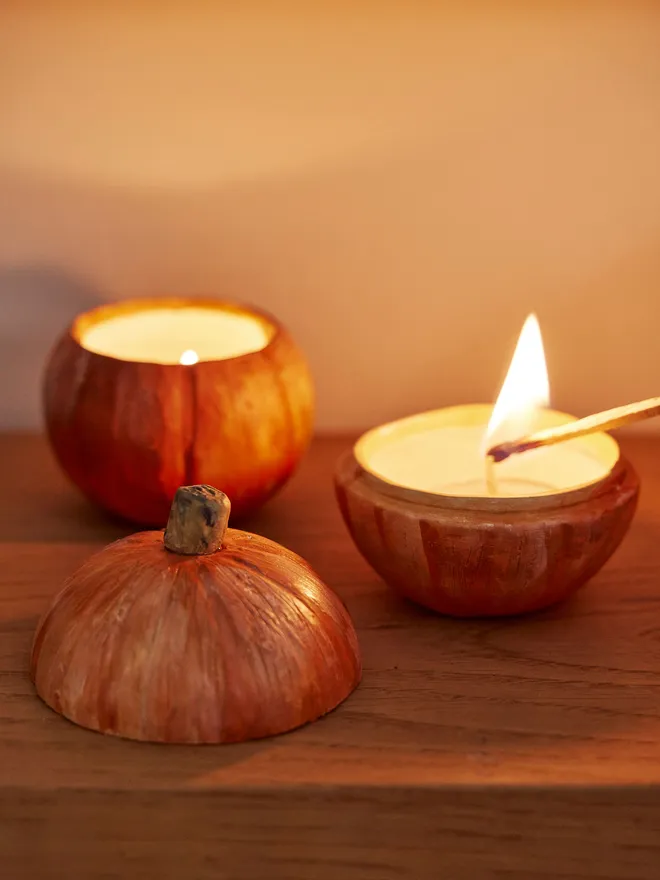 Pumpkin tea light holder