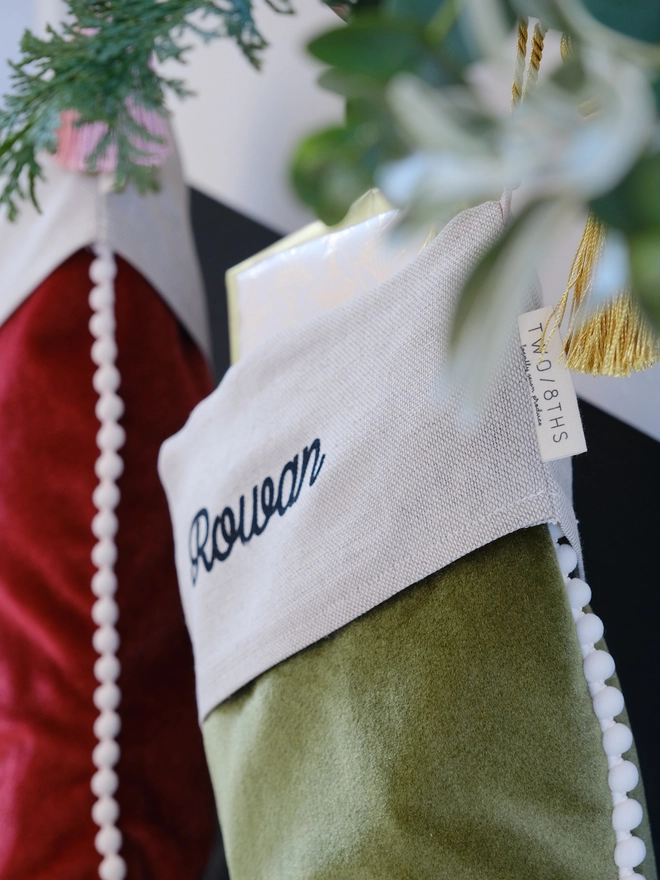 luxury velvet stocking for christmas