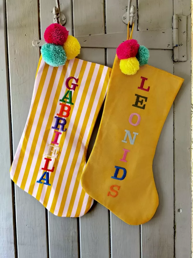 Personalised Bright Striped Christmas Stocking