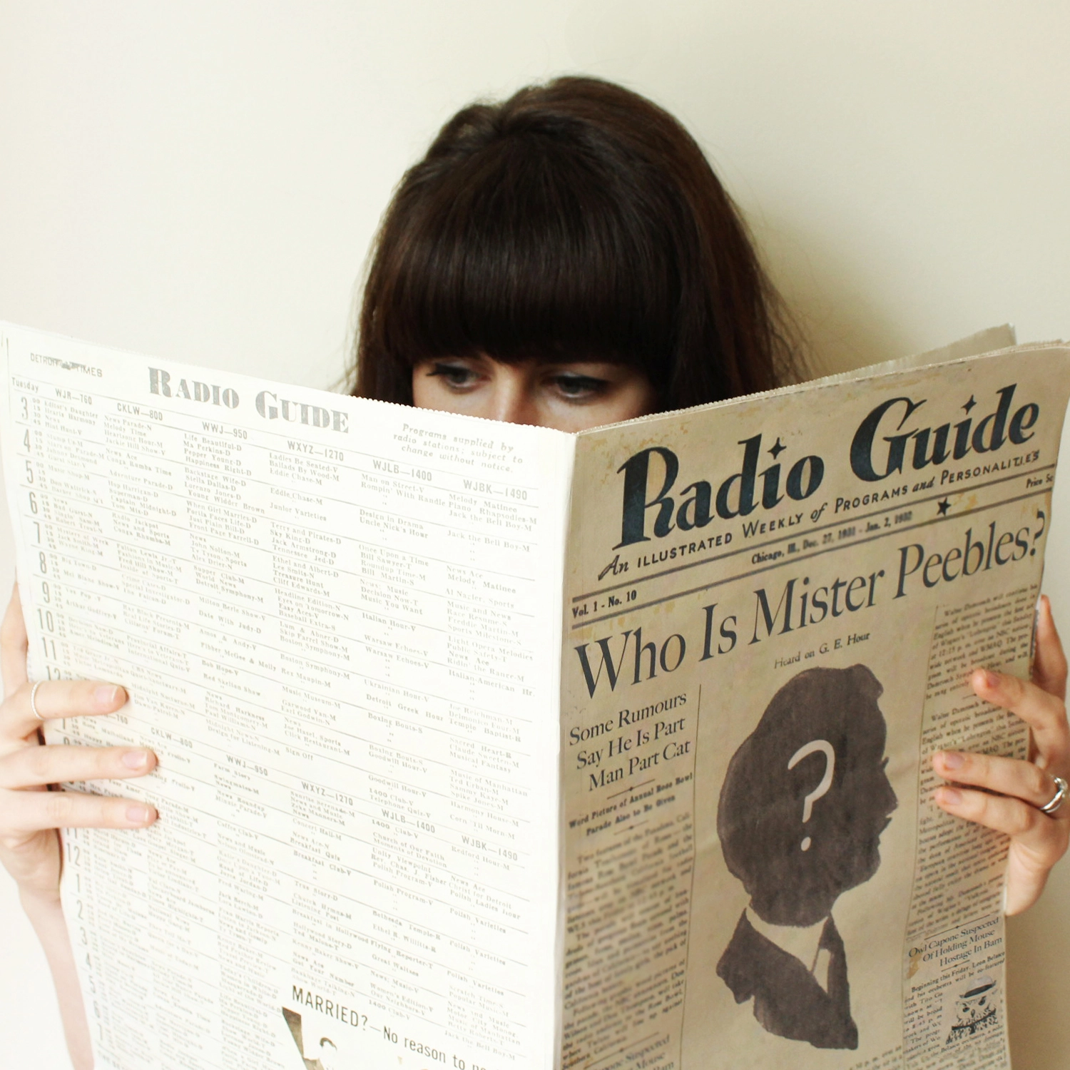 Helen reading the newspaper