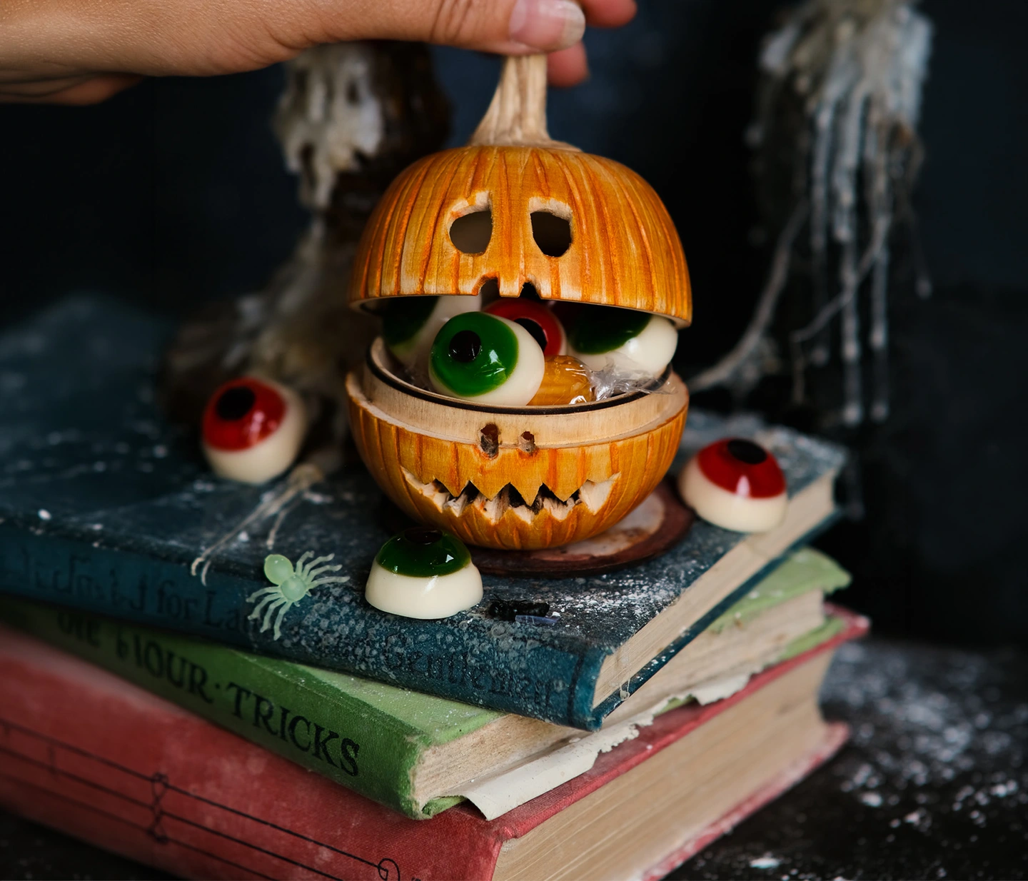 Hand carved Halloween pumpkim