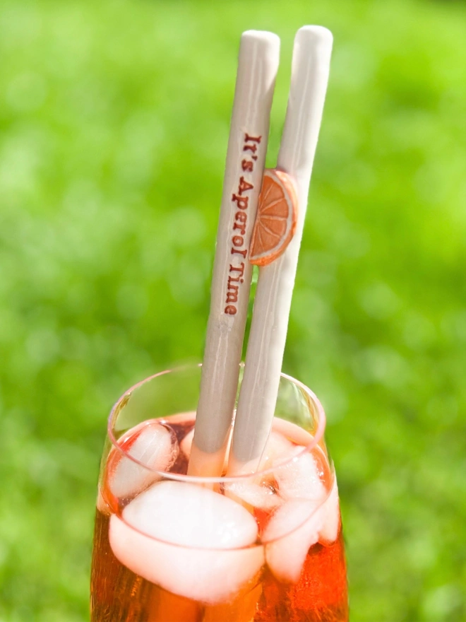 Aperol Spritz Ceramic Straws