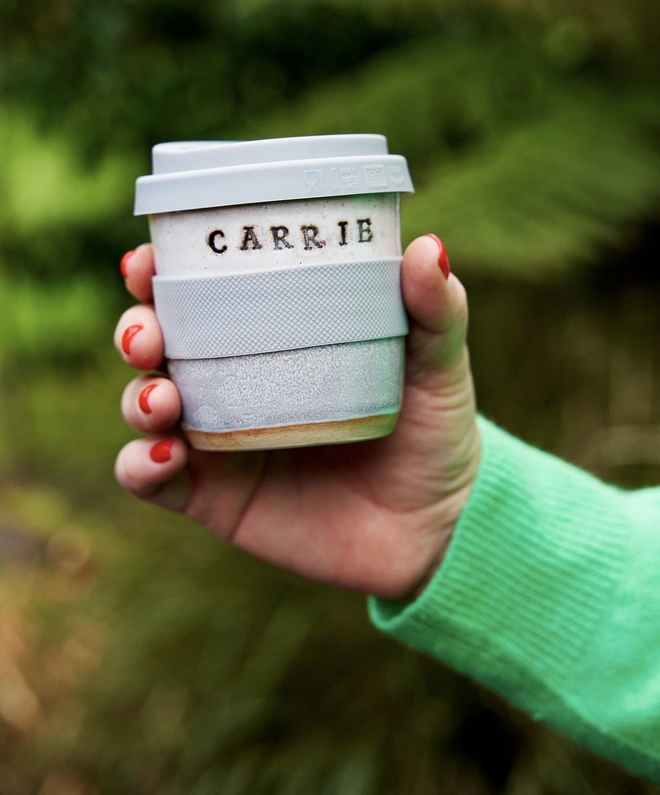 Personalised ceramic travel mug