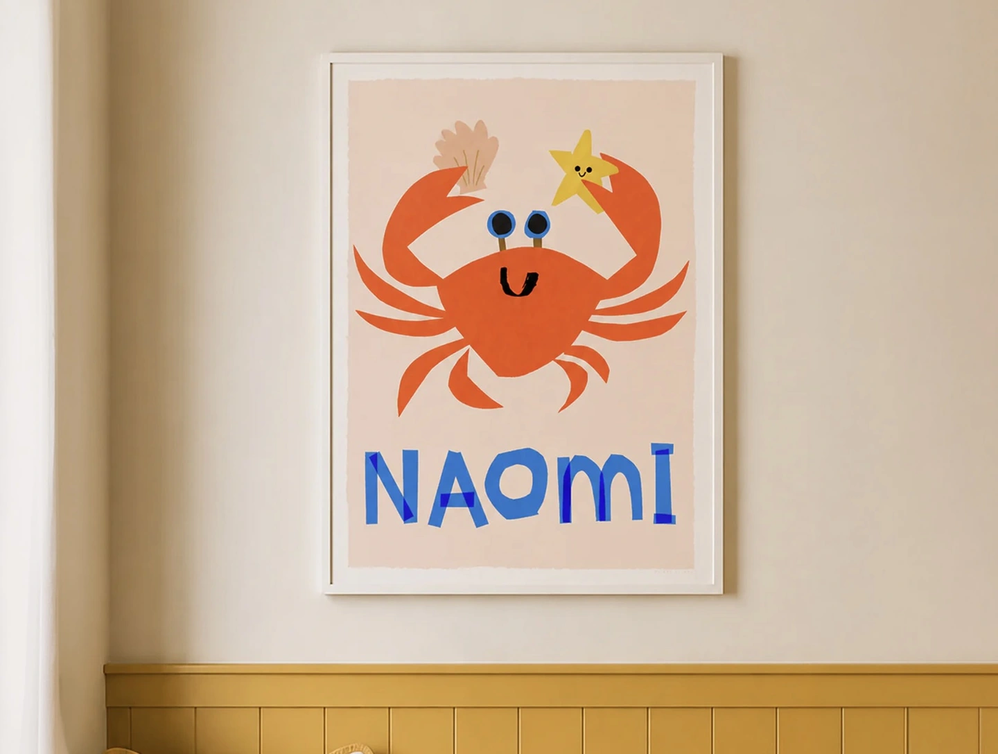 Under the sea crab print personalised 
