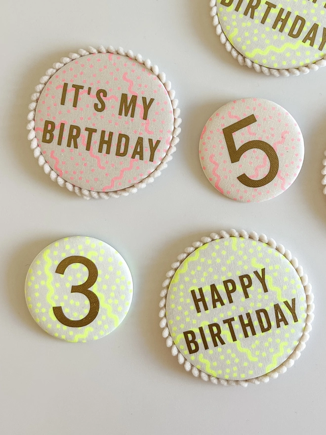 Neon Confetti Birthday Number Badge