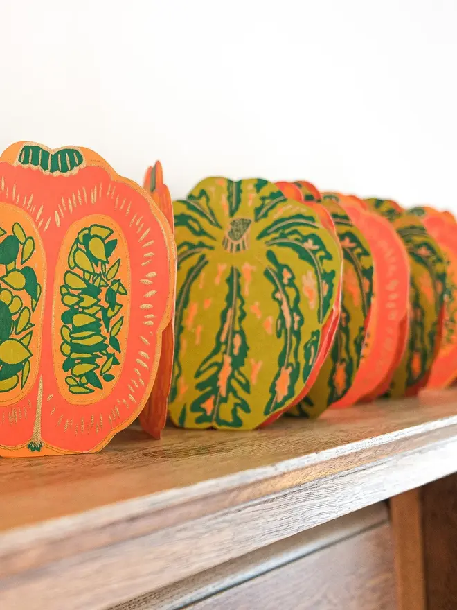 screen print pumpkin halloween garland decoration