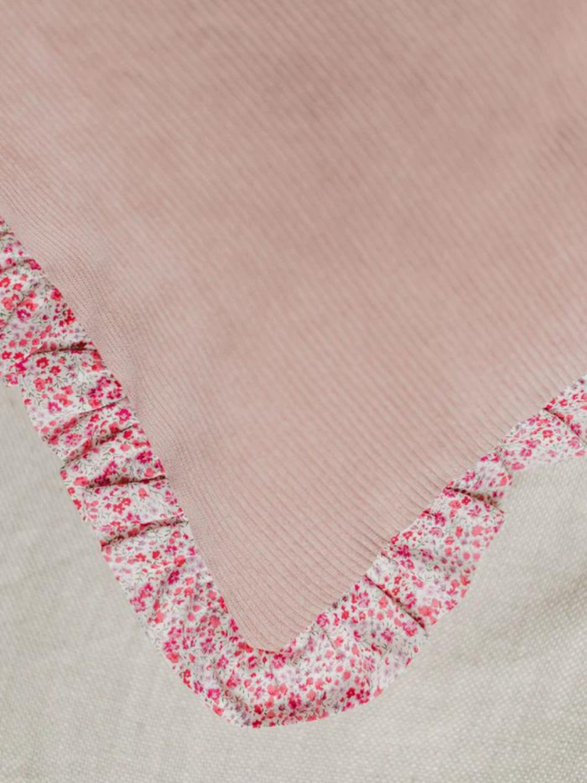 pink patterned liberty fabric sample