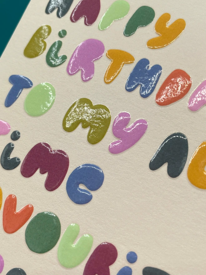 Joyful Mini Birthday Card 'To My All Time Favourite Person' Detail | Raspberry Blossom