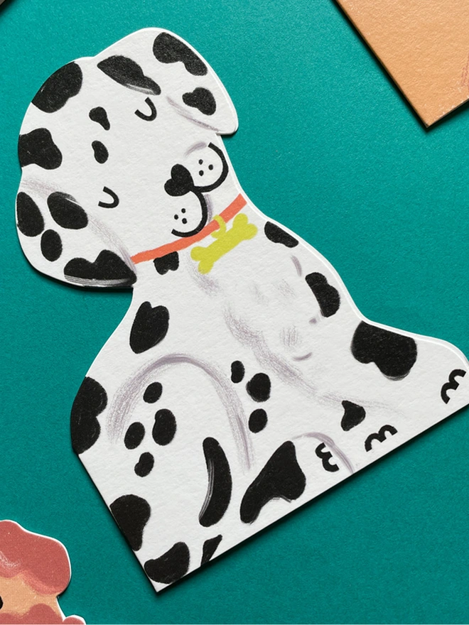 Cute Dalmatian Puppy Mini Greeting Card For Dog Lovers | Raspberry Blossom